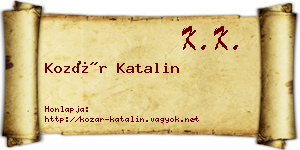Kozár Katalin névjegykártya