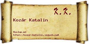 Kozár Katalin névjegykártya